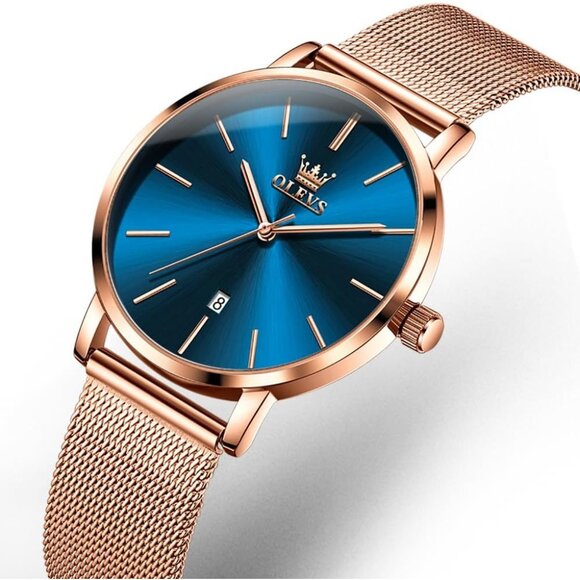 Women\'s Rose gold Watches for Ladies Female Wrist Watch Leather Band Waterproof main image 3